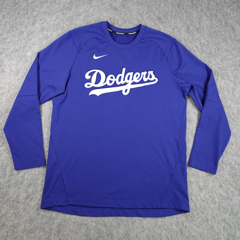 Nike Shirt Mens Large Blue Los Angeles Dodgers MLB Dri Fit Performance Athletic